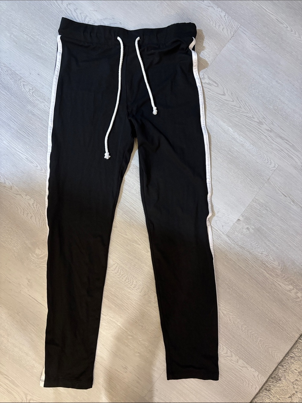 Women’s Black Track Pants with White Side Stripe
